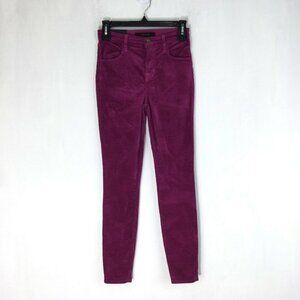 J Brand Alana Victoria Pink Velvet Velour Skinny Jeans Pants Womens Size 24 NWT